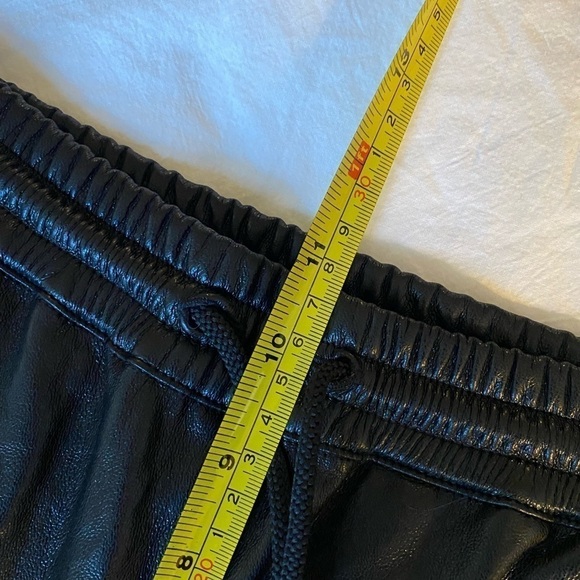 Sportmax Code Women’s Faux Leather Joggers Size 2 Black Drawstring Business - Picture 9 of 10